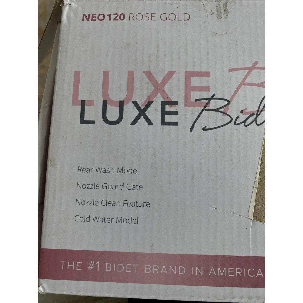 LUXE Bidet Neo 120 Non-Electric Bidet Toilet Attachment White Rose Gold